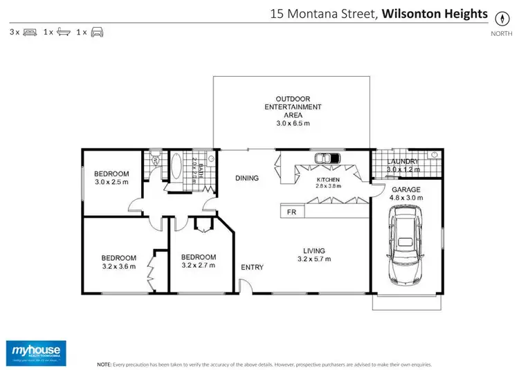 Floorplan of Homely house listing, 15 Montana Street, Wilsonton Heights QLD 4350