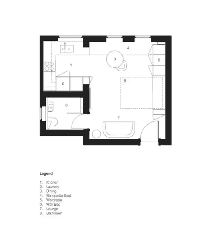 Floorplan of Homely studio listing, 8/3-5 Darley St, Darlinghurst NSW 2010