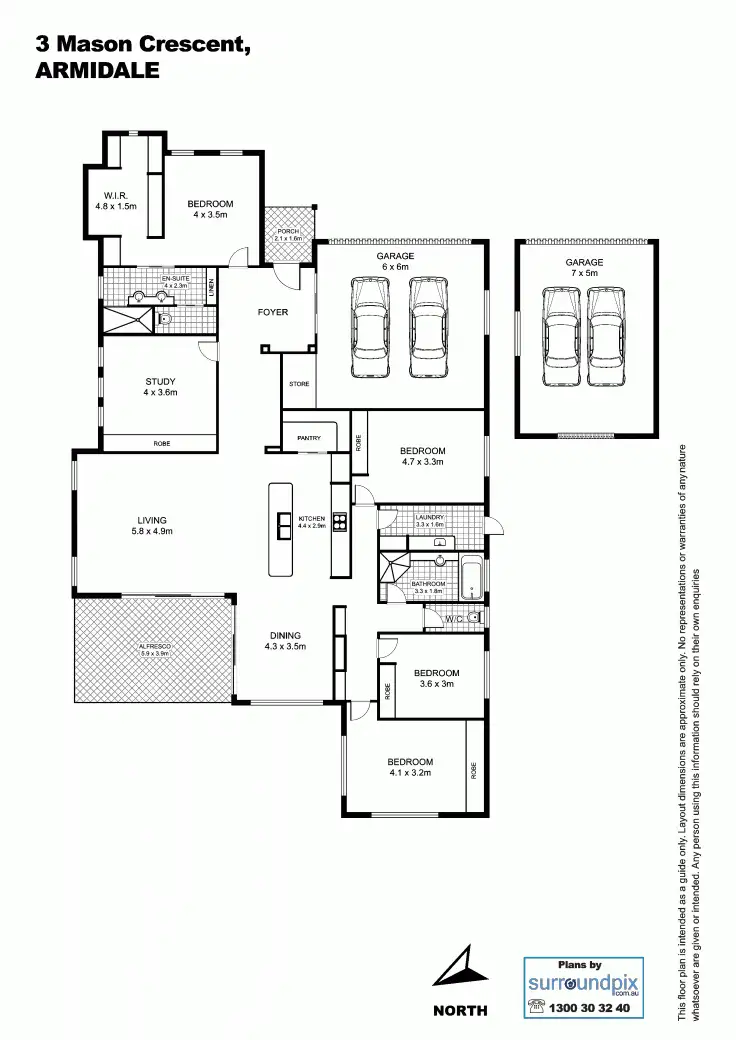 Floorplan of Homely house listing, 3 Mason Crescent, Armidale NSW 2350