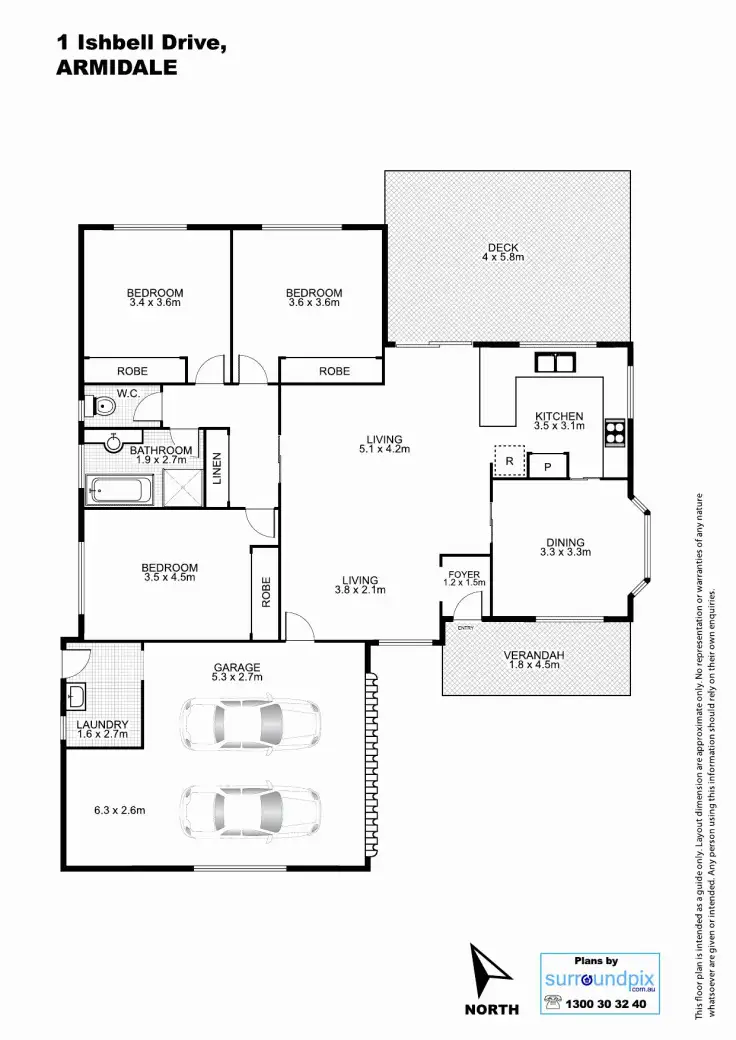 Floorplan of Homely house listing, 1 Ishbell Drive, Armidale NSW 2350