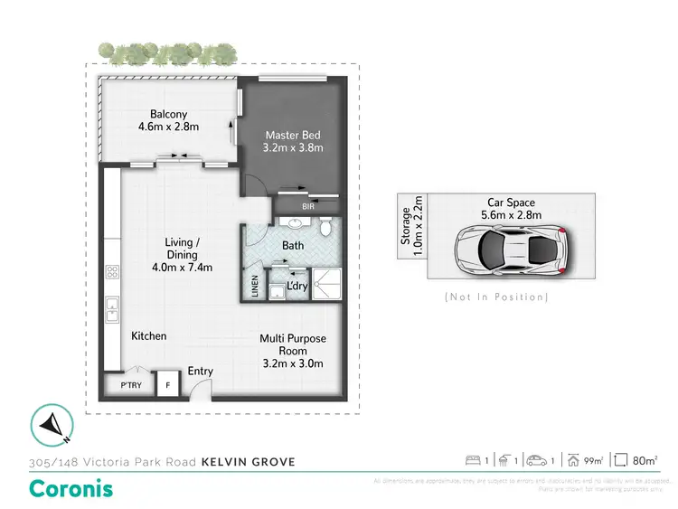 Floorplan of Homely unit listing, 305/148 Victoria Park Road, Kelvin Grove QLD 4059