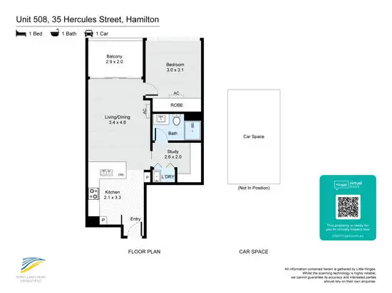 Floorplan of Homely apartment listing, 508/35 Hercules Street, Hamilton QLD 4007