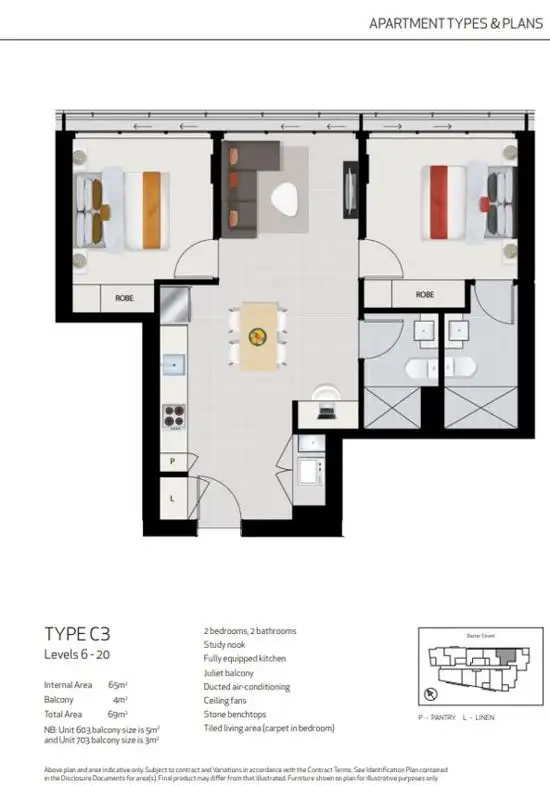 Floorplan of Homely apartment listing, 803/10 Trinity Street, Fortitude Valley QLD 4006