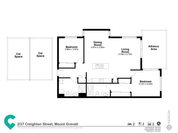 Floorplan of Homely unit listing, 2/37 Creighton Street, Mount Gravatt QLD 4122
