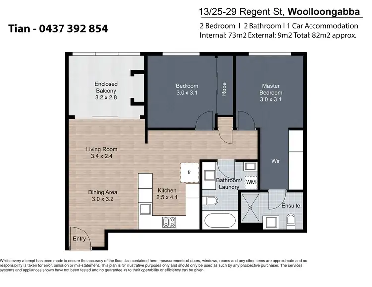 Floorplan of Homely unit listing, Unit 13 25-29 Regent street, Woolloongabba QLD 4102