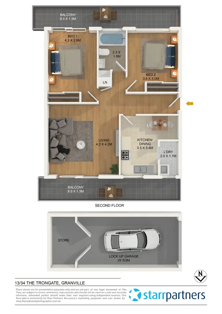 Floorplan of Homely unit listing, 13/34 The Trongate, Granville NSW 2142