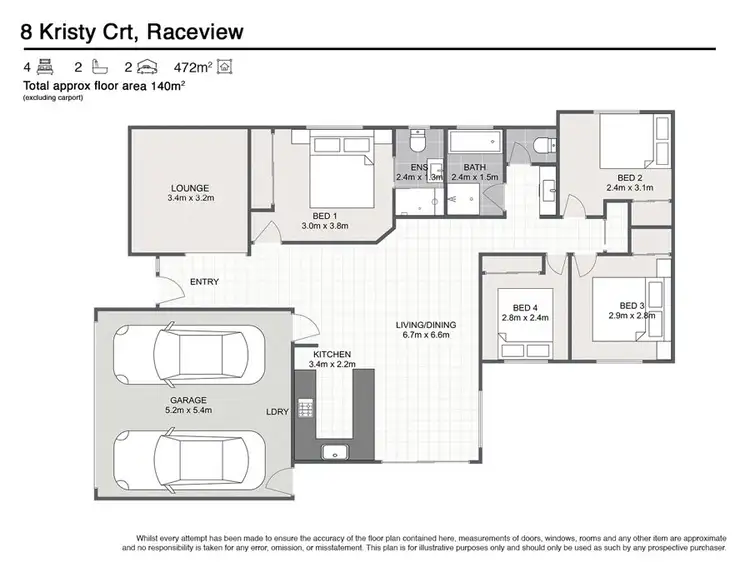 Floorplan of Homely house listing, 8 Kristy Court, Raceview QLD 4305