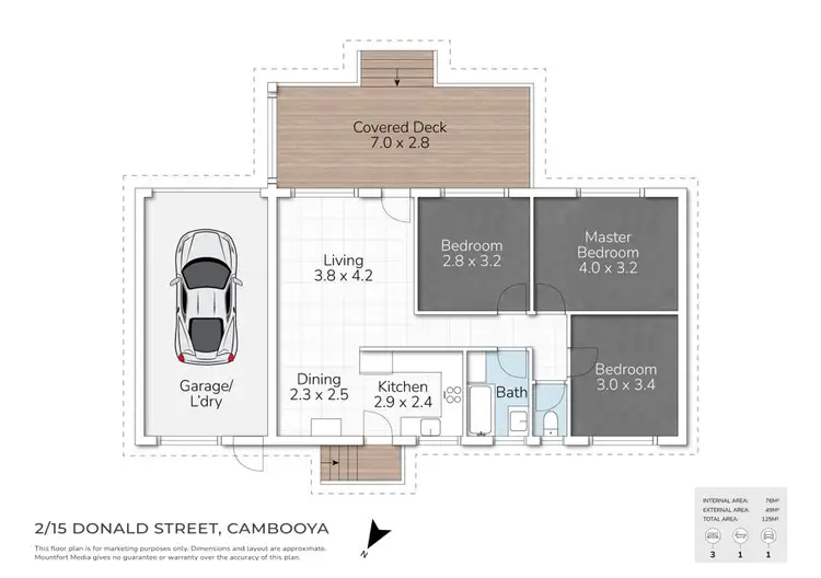 Floorplan of Homely unit listing, 2/15 Donald Street, Cambooya QLD 4358