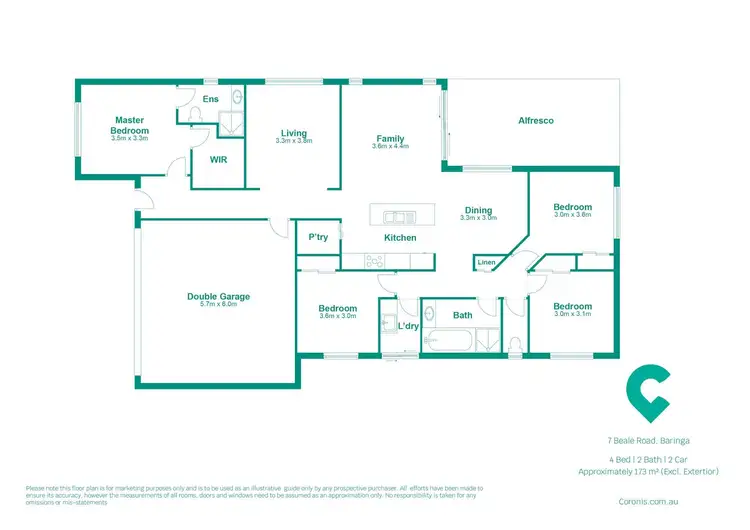 Floorplan of Homely house listing, 7 Beale Road, Baringa QLD 4551