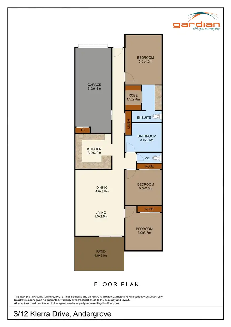 Floorplan of Homely unit listing, 3/12 Kierra Drive, Andergrove QLD 4740