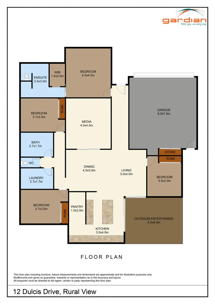Floorplan of Homely house listing, 12 Dulcis Drive, Rural View QLD 4740
