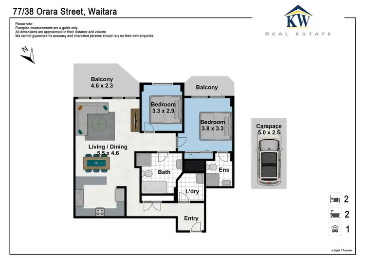 Floorplan of Homely apartment listing, 77 / 38 Orara Street, Waitara NSW 2077