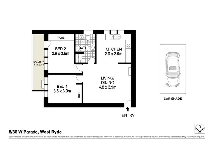 Floorplan of Homely unit listing, 8/36 West Parade, West Ryde NSW 2114