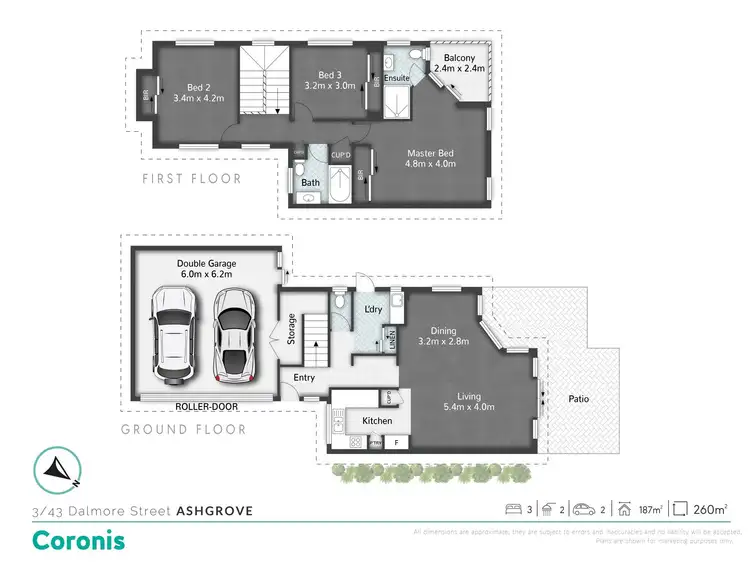 Floorplan of Homely townhouse listing, 3/43 Dalmore Street, Ashgrove QLD 4060