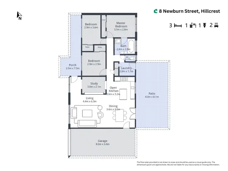 Floorplan of Homely house listing, 8 Newburn Street, Hillcrest QLD 4118