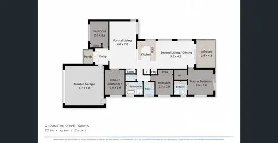 Floorplan of Homely house listing, 21 Dunstan Drive, Robina QLD 4226