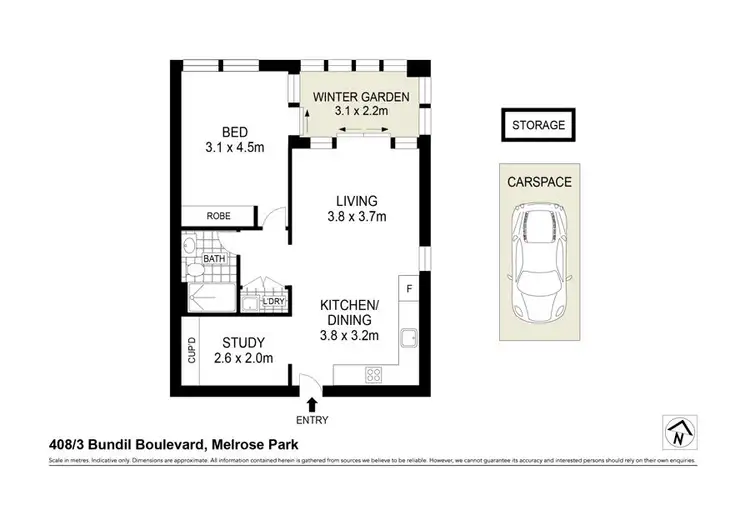 Floorplan of Homely apartment listing, 408/3 Bundil Boulevard, Melrose Park NSW 2114