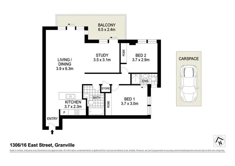 Floorplan of Homely apartment listing, 1306/16 East St, Granville NSW 2142