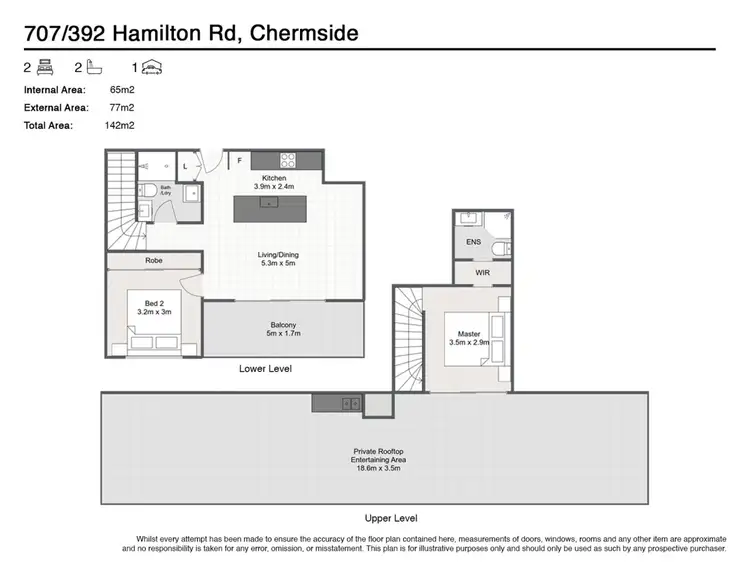 Floorplan of Homely unit listing, 707/392 Hamilton Road, Chermside QLD 4032