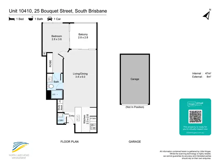 Floorplan of Homely apartment listing, 10410/25 Bouquet St South Brisbane QLD 4101, South Brisbane QLD 4101