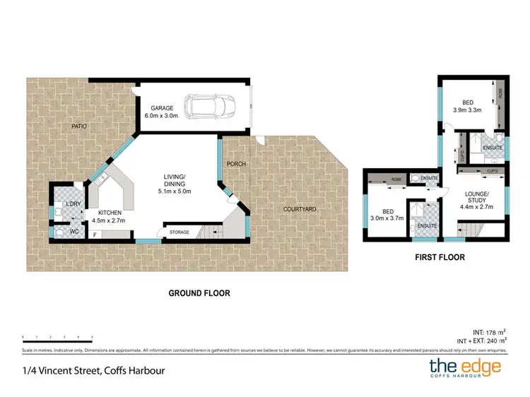 Floorplan of Homely semi-detached listing, 1/4 Vincent Street, Coffs Harbour NSW 2450