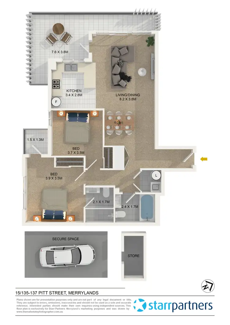 Floorplan of Homely unit listing, 15/135-137 Pitt Street, Merrylands NSW 2160