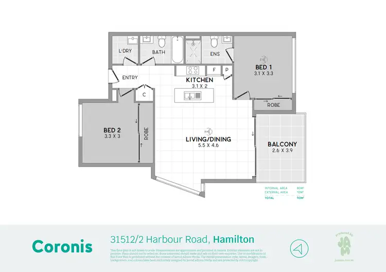 Floorplan of Homely unit listing, 31512/2 Harbour Road, Hamilton QLD 4007