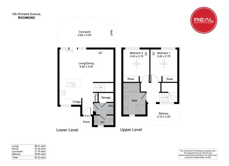 Floorplan of Homely townhouse listing, 14B Kinnaird Avenue, Richmond SA 5033