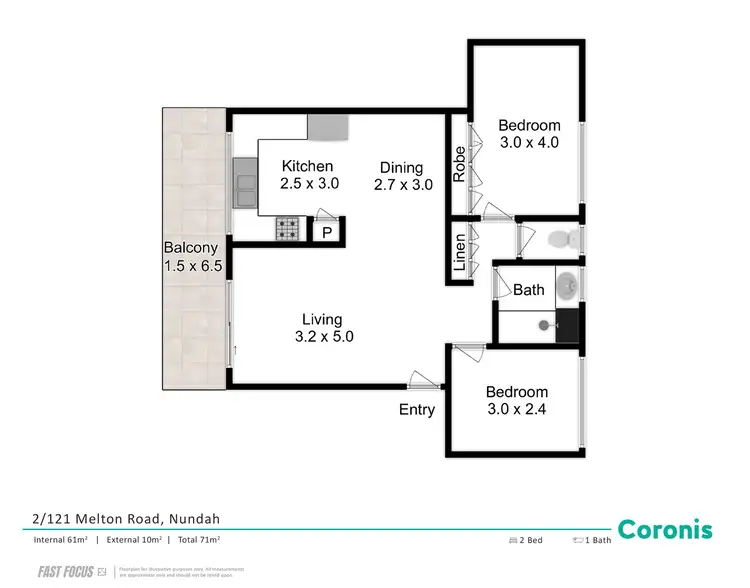 Floorplan of Homely unit listing, 2/121 Melton Road, Nundah QLD 4012