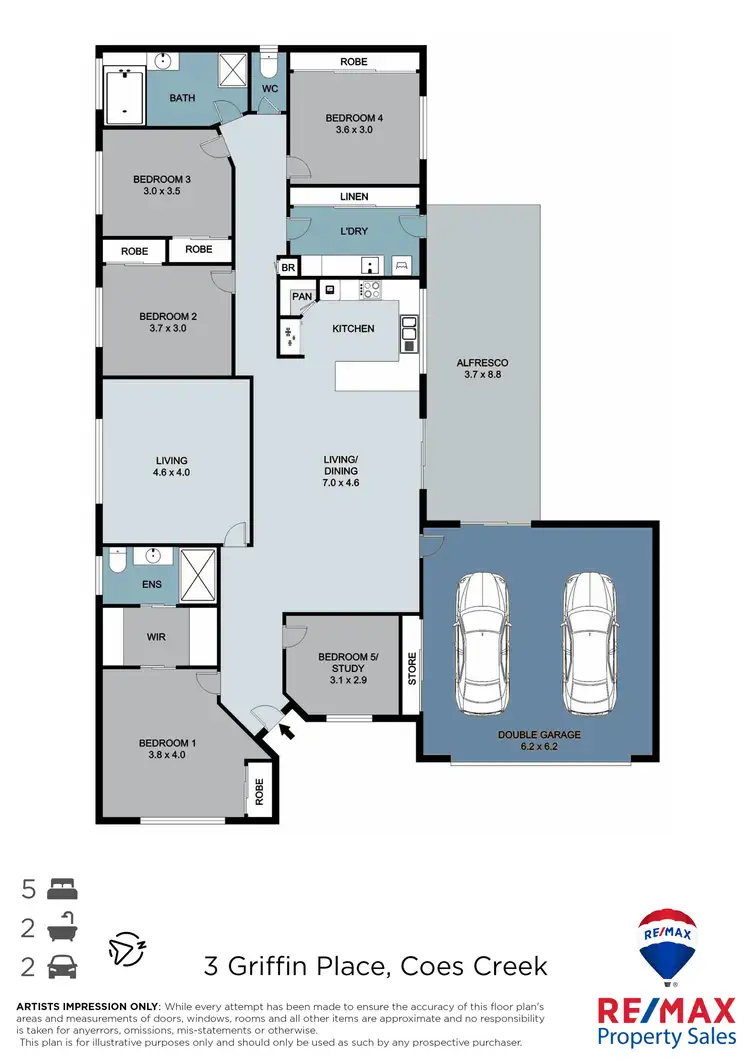 Floorplan of Homely house listing, 3 Griffin Place, Coes Creek QLD 4560
