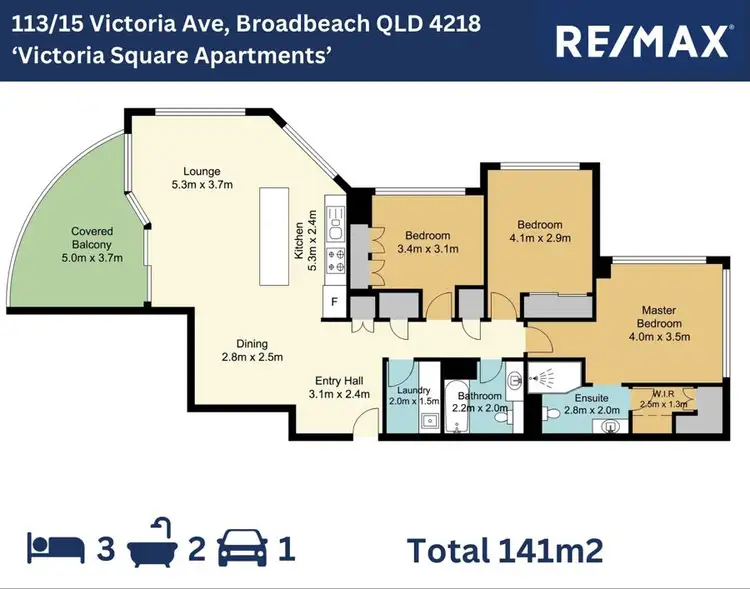 Floorplan of Homely apartment listing, 113/15 Victoria Avenue, Broadbeach QLD 4218