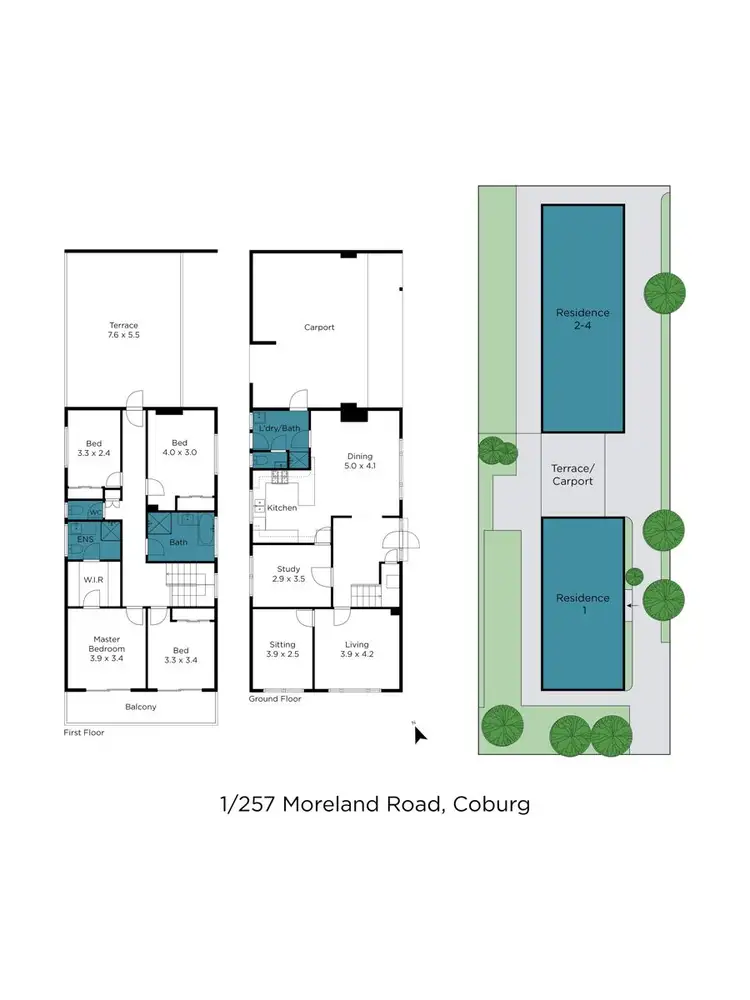Floorplan of Homely block of units listing, 1-4/257 Moreland Road, Coburg VIC 3058