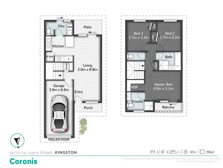 Floorplan of Homely townhouse listing, 14/12-14 Juers Street, Kingston QLD 4114