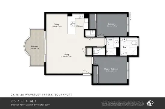 Floorplan of Homely apartment listing, Unit 24, 16-26 Waverley Street, Southport QLD 4215