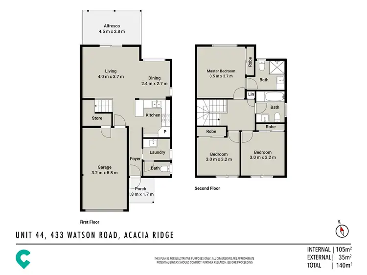 Floorplan of Homely townhouse listing, 44/433 Watson Road, Acacia Ridge QLD 4110