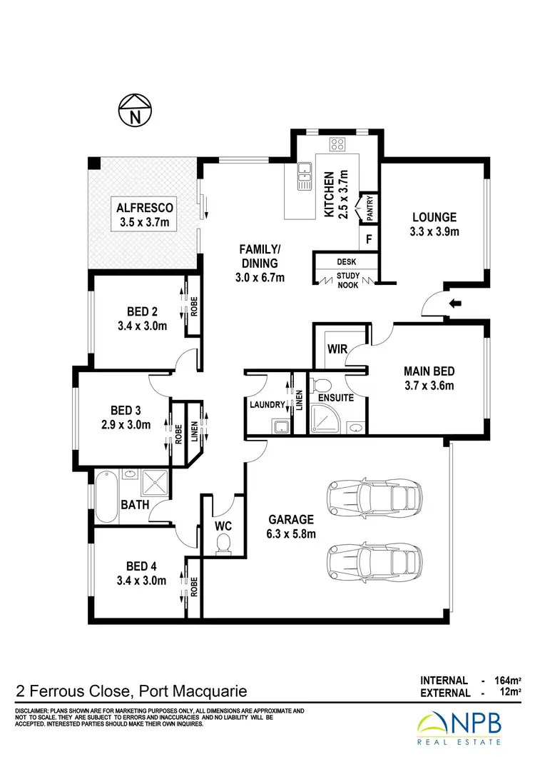 Floorplan of Homely house listing, 2 Ferrous Close, Port Macquarie NSW 2444