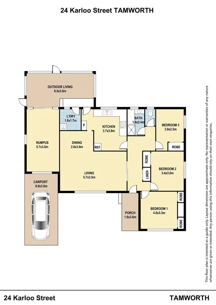 Floorplan of Homely house listing, 24 Karloo Street, Tamworth NSW 2340