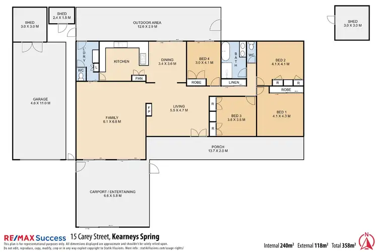 Floorplan of Homely house listing, 15 Carey Street, Kearneys Spring QLD 4350