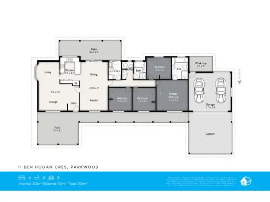 Floorplan of Homely house listing, 11 Ben Hogan Crescent, Parkwood QLD 4214