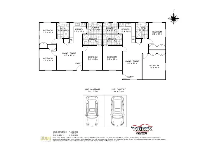 Floorplan of Homely semi-detached listing, 1&2 / 29 McFarlane Street, Wilsonton QLD 4350