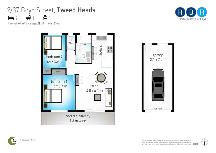 Floorplan of Homely unit listing, 2/37 Boyd Street, Tweed Heads NSW 2485