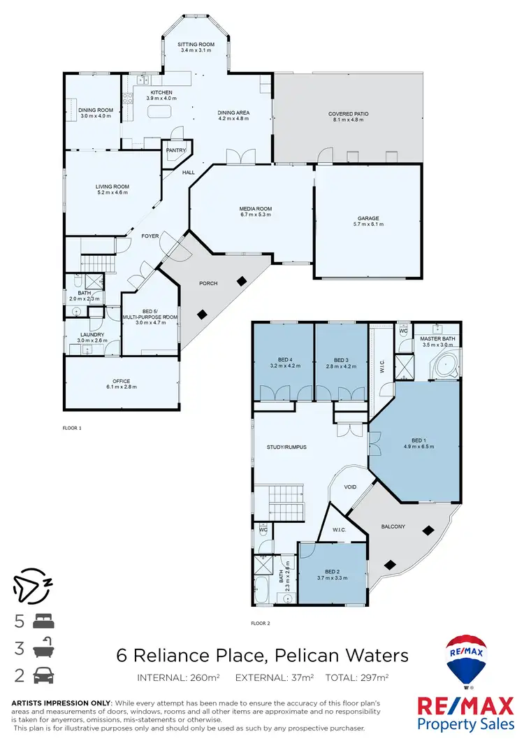 Floorplan of Homely house listing, 6 Reliance Place, Pelican Waters QLD 4551