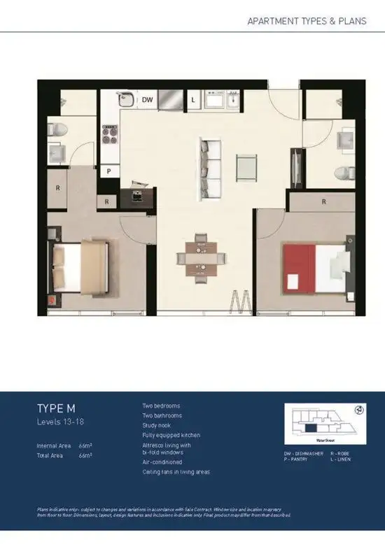 Floorplan of Homely apartment listing, 1609/348 Water Street, Fortitude Valley QLD 4006