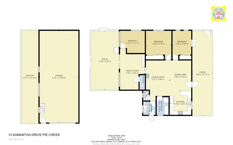 Floorplan of Homely rural property listing, 13 Samantha Drive, Pie Creek QLD 4570