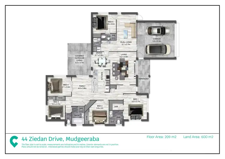 Floorplan of Homely house listing, 44 Ziedan Drive, Mudgeeraba QLD 4213