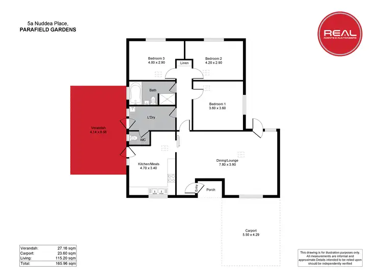 Floorplan of Homely house listing, 5A Nuddea Place, Parafield Gardens SA 5107
