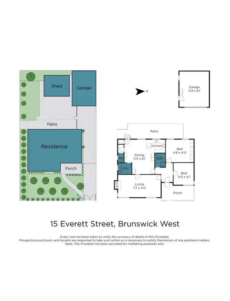 Floorplan of Homely house listing, 15 Everett Street, Brunswick West VIC 3055