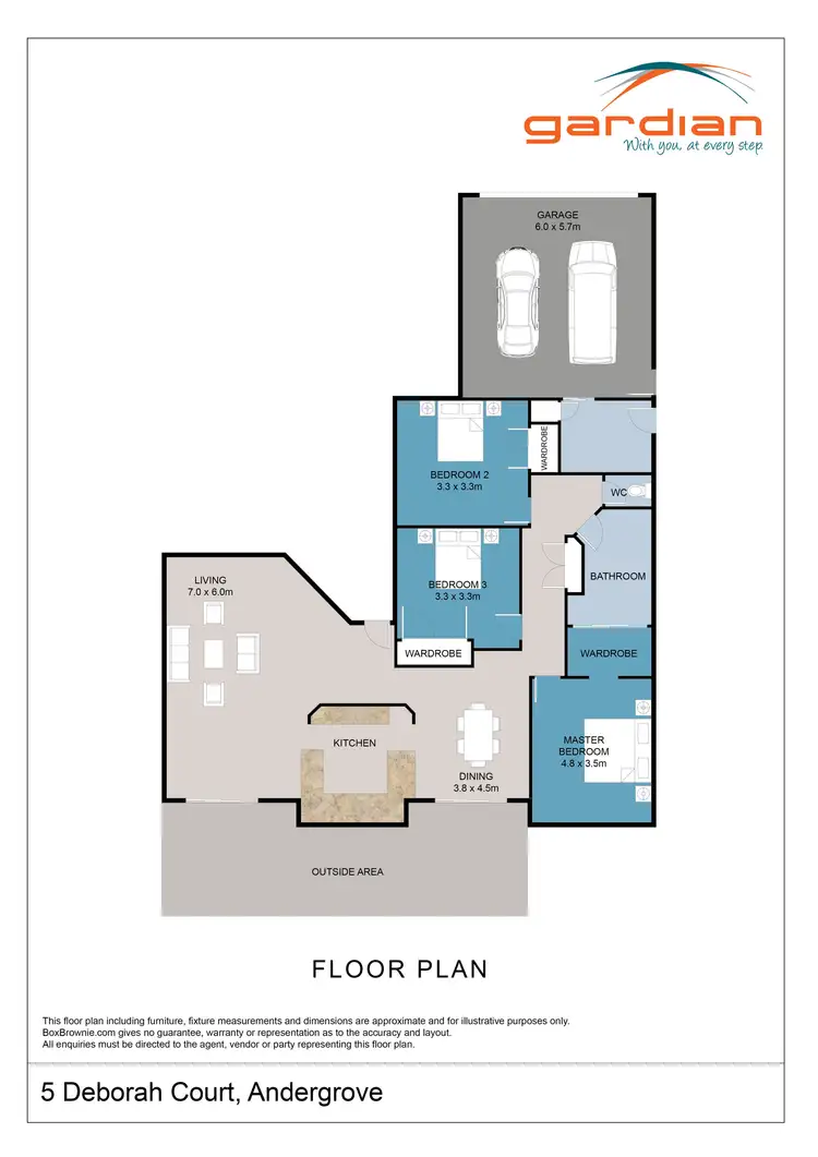 Floorplan of Homely house listing, 5 Deborah Court, Andergrove QLD 4740