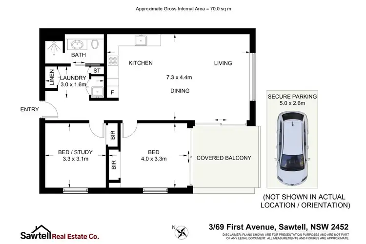 Floorplan of Homely apartment listing, 3/69 First Avenue, Sawtell NSW 2452