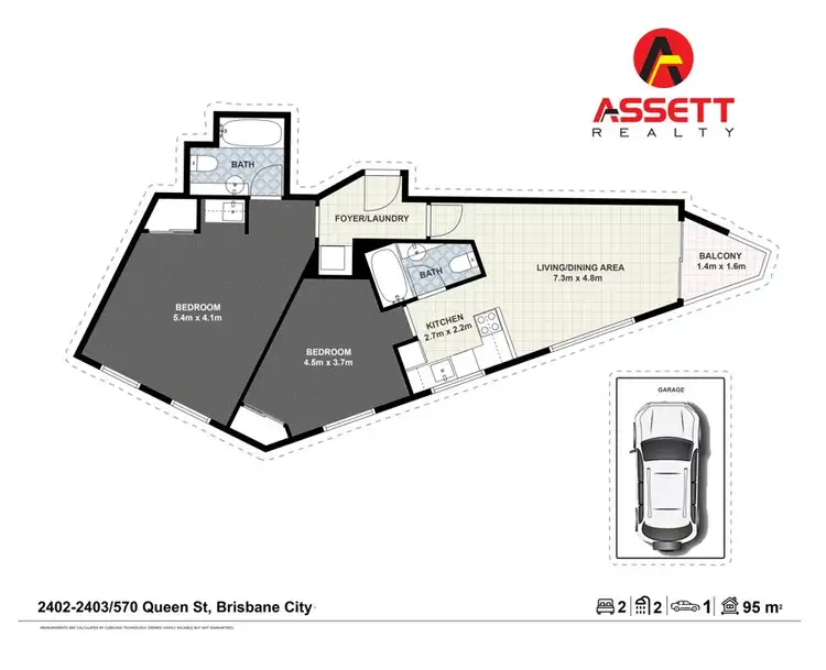 Floorplan of Homely house listing, 2402-2403/570 Queen Street, Brisbane City QLD 4000